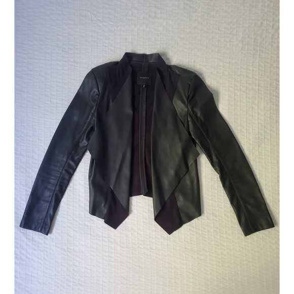 Dynamite Faux Black Leather Cropped Jacket